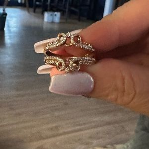14k rose gold diamond ring guard